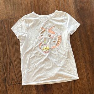 Cat & Jack Boba Cat Graphic Kids T-Shirt - White - Size L (10-12)